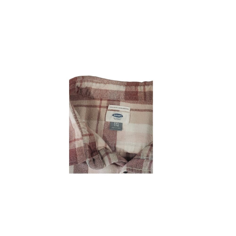 Upcycled Distressed Flannel with "Empire Records" Embroidered Patch XXL - Picture 7 of 7
